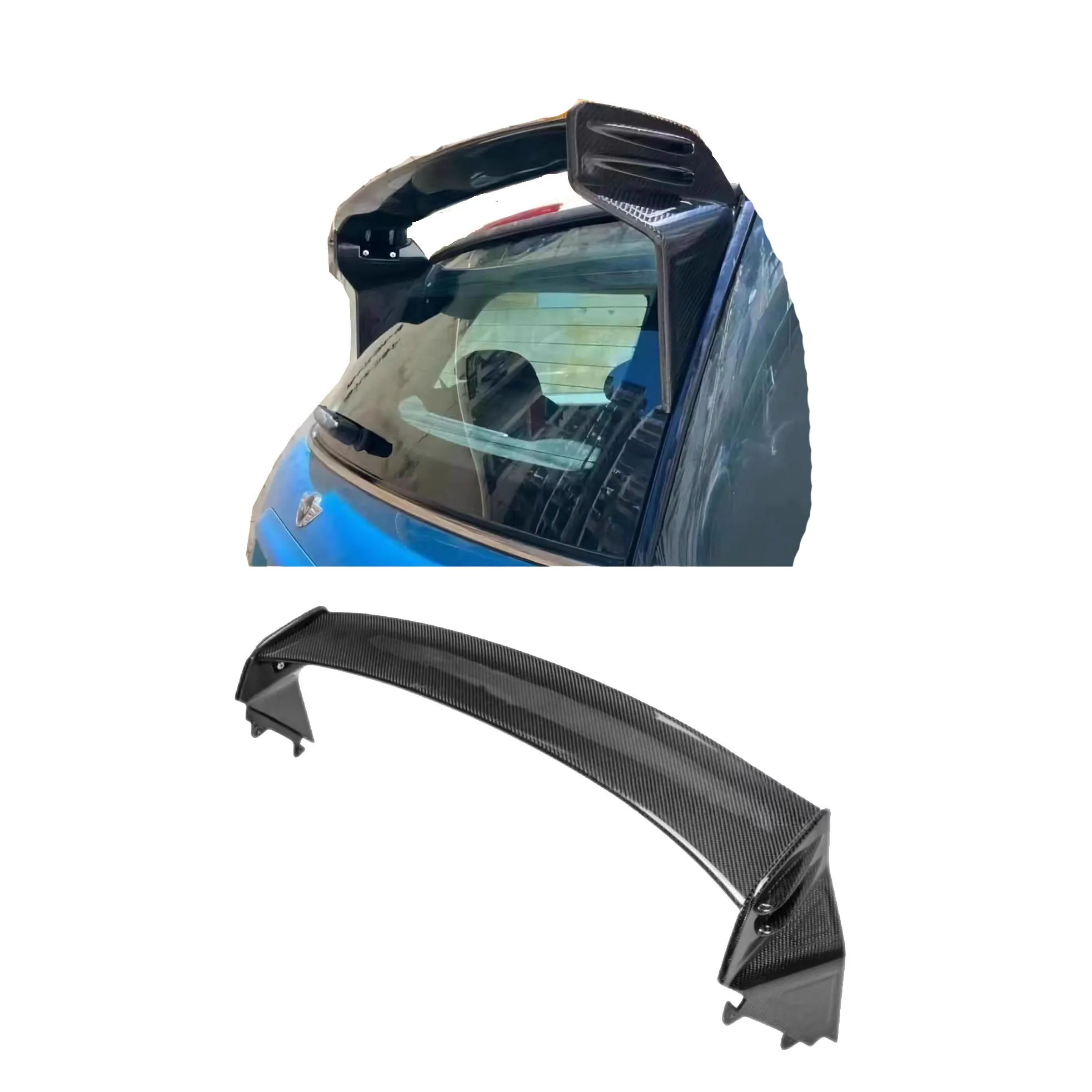 Rear Trunk Spoiler Wing For Mini Cooper R56 Type JCW Roof Spoiler Wing Car Carbon Fiber