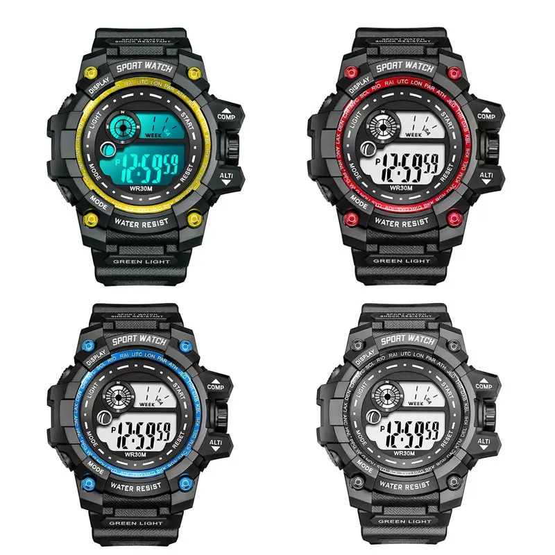 새로운 Men´e LED 디지털 시계 남성용 빛나는 패션 스포츠 방수 시계 날짜 육군 군사 시계 Relogio Masculino