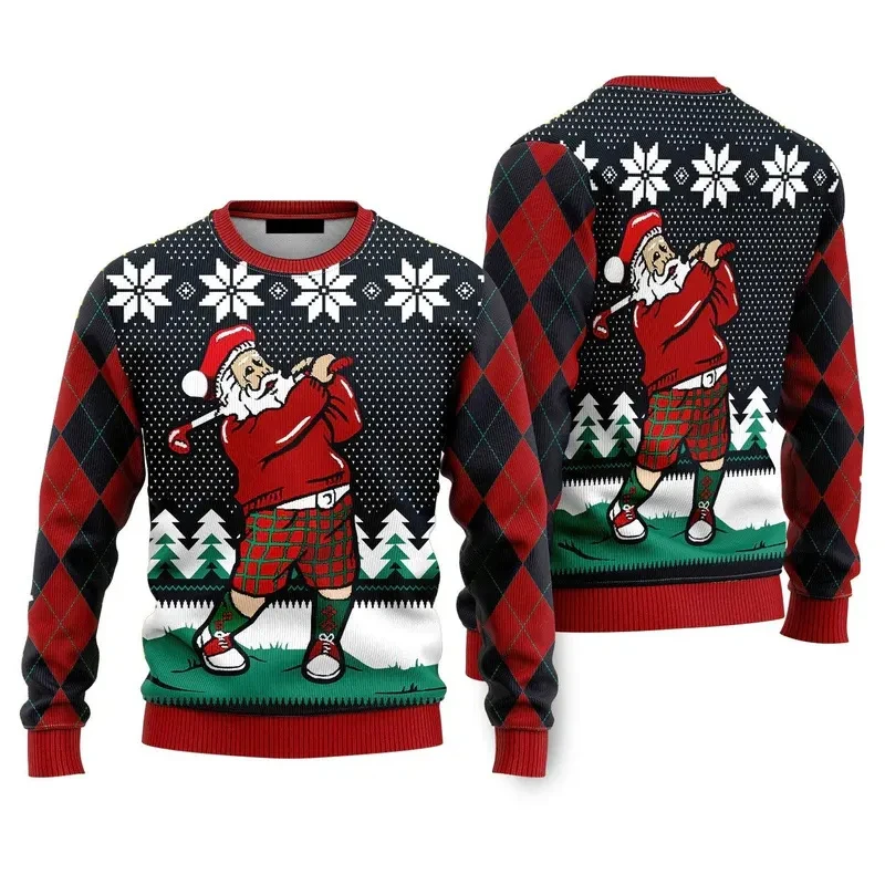Mode père noël bière moche pull de noël pour hommes vêtements 2026 nouvel an à capuche Streetwear fête de vacances sweats