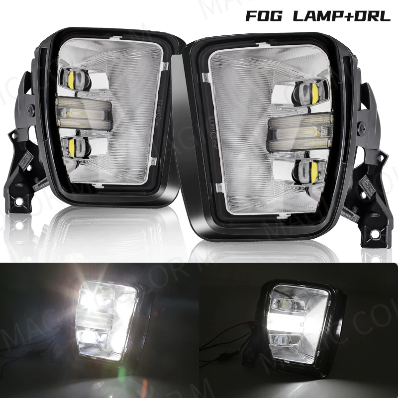 LED Mistlamp Dagrijverlichting Voor Dodge Ram 1500 2013 2014 2015 2016 2017 2018 DRL Richtingaanwijzer Wit Geel auto Accessoies