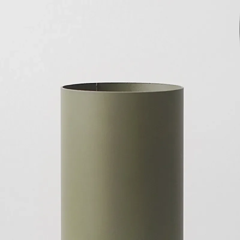 Modern Minimalist Metal Cylinder Vase Creative Home Decor Living Room Hotel Flower Arrangement Ornament Soft Decoration Piece