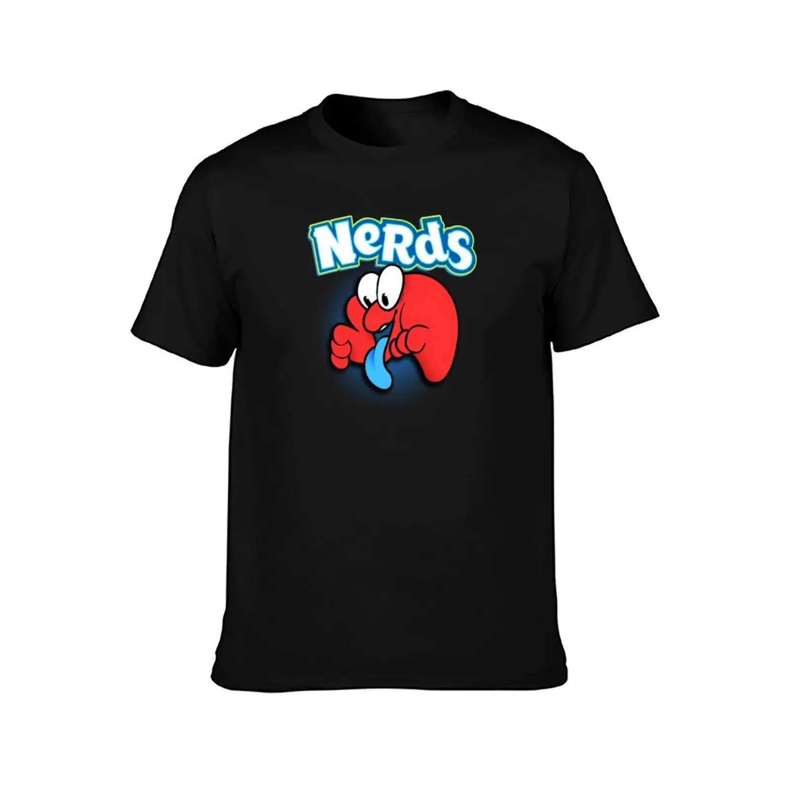 Feral Nerd - Red T-Shirt, Summer Casual Cotton Tee, Oversized Streetwear Tops, Vintage Graphic Print, Loose Fit Short Sleeve