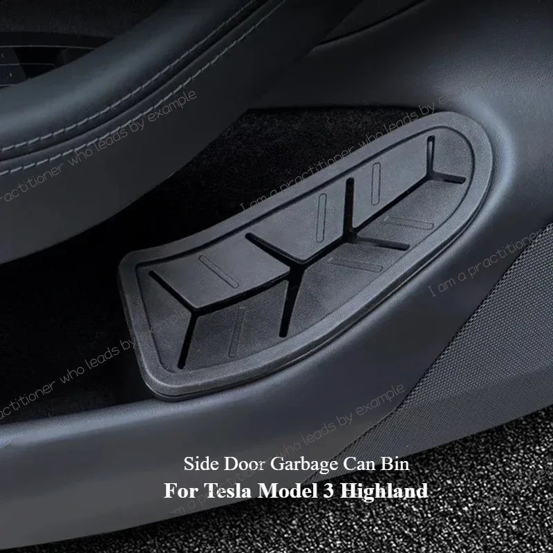 

For Tesla Model 3 Highland 2024 Front Side Door Garbage Trash Can Bin Accessories 2pcs Side Door Interior Storage Box Organizer