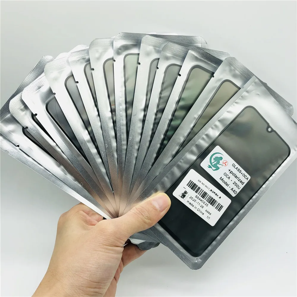 5pcs 100% Ori Front Outer Screen Glass With OCA Polarizer Film For Samsung A51 A10 A10S A20 A30 A40 A50 A70 A30S M10S A50S M21