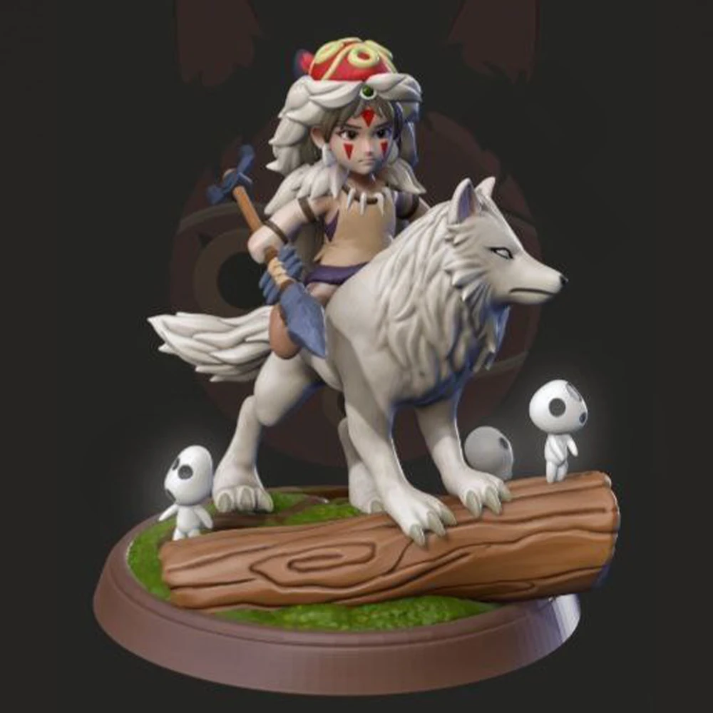

1:24 Wolf Princess Cartoon Warrior 3d Print Model Resin Unpainted Figure Model Kit Miniature Garage Gk Kits Unassembled Diy Toy