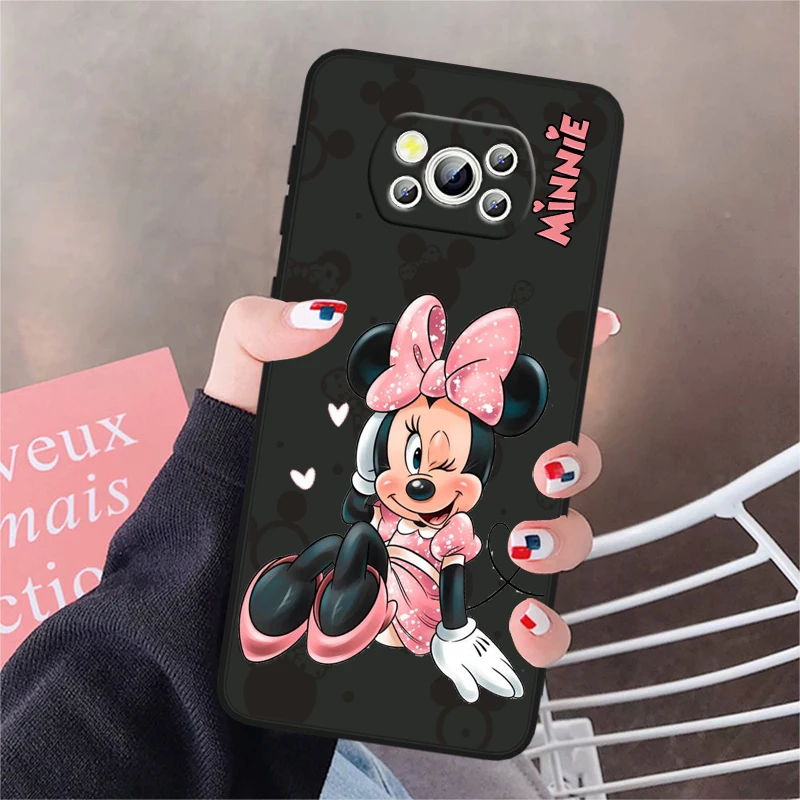 

Disney Minnie Cool For POCO X6 M6 C55 C50 C40 C3 F5 F4 F3 M6 M5 M4 4G 5G GT Pro Silicone Black Phone Case