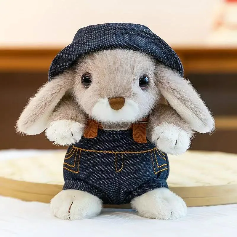 

Cute Dressed Bunny Plush Toys Soft Fluffy Stuffed Rabbit Dolls with Different Outfits Kawaii Animal Toys for Kids and Girls Warm