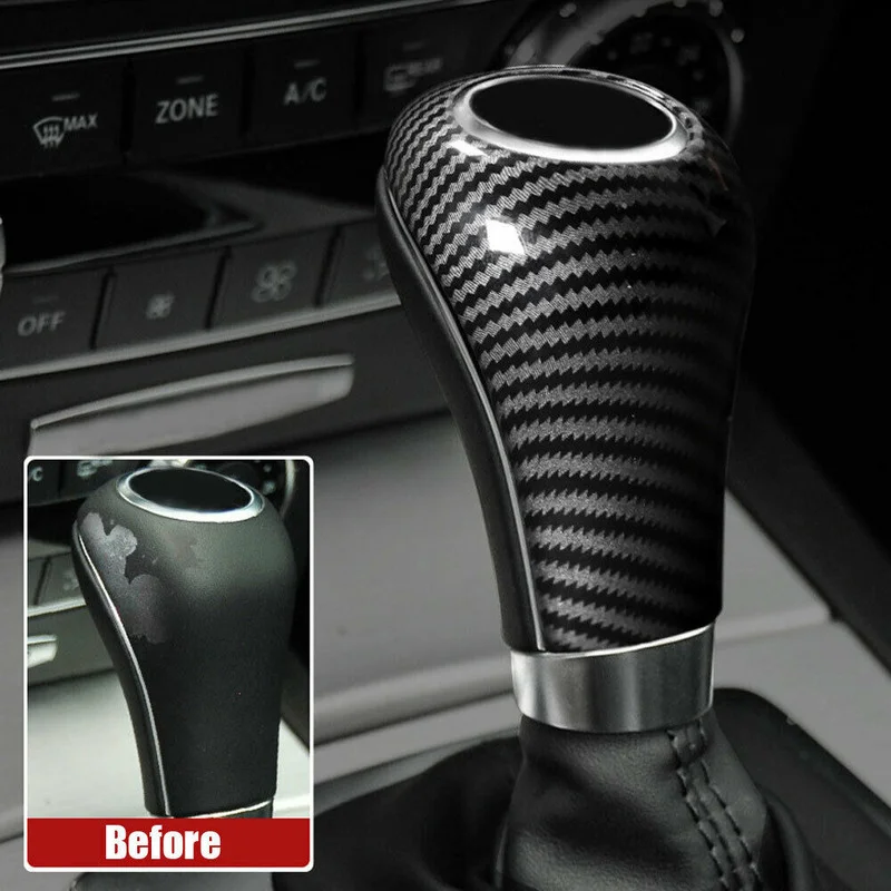 

Carbon Fiber Gear Shift Knob Cover Trim for Benz A/C-CLASS 04-2011 Durable Creative Car Tuning Decoration Accessories