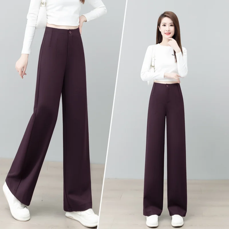 Autunno nuovo stile elegante pendolare slim fit blazer pantaloni a gamba larga moda donna versatile pantaloni dritti casual alla moda