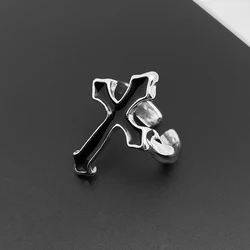 Vintage Personalized Black Cross Open Ring Trendy Men's Trendy Women's Fashion Gothic Single Item Ring Party Jewelry Ring