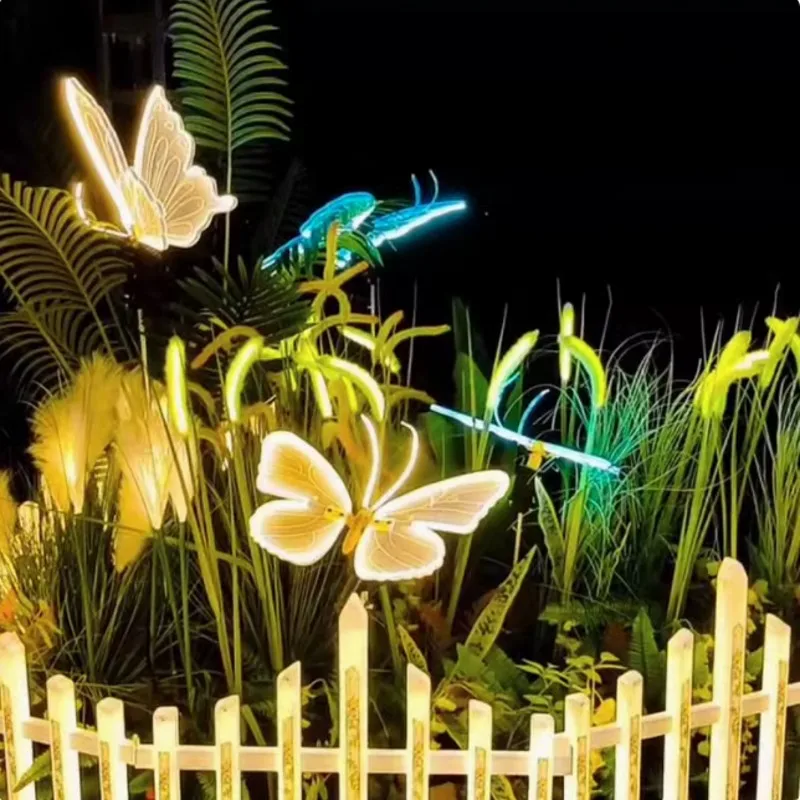 Party Backdrop Decoration Open and Closed LED Luminous Butterfly Outdoor Wall Hanging Ceiling Stage Hotel Road Lead Guide Light