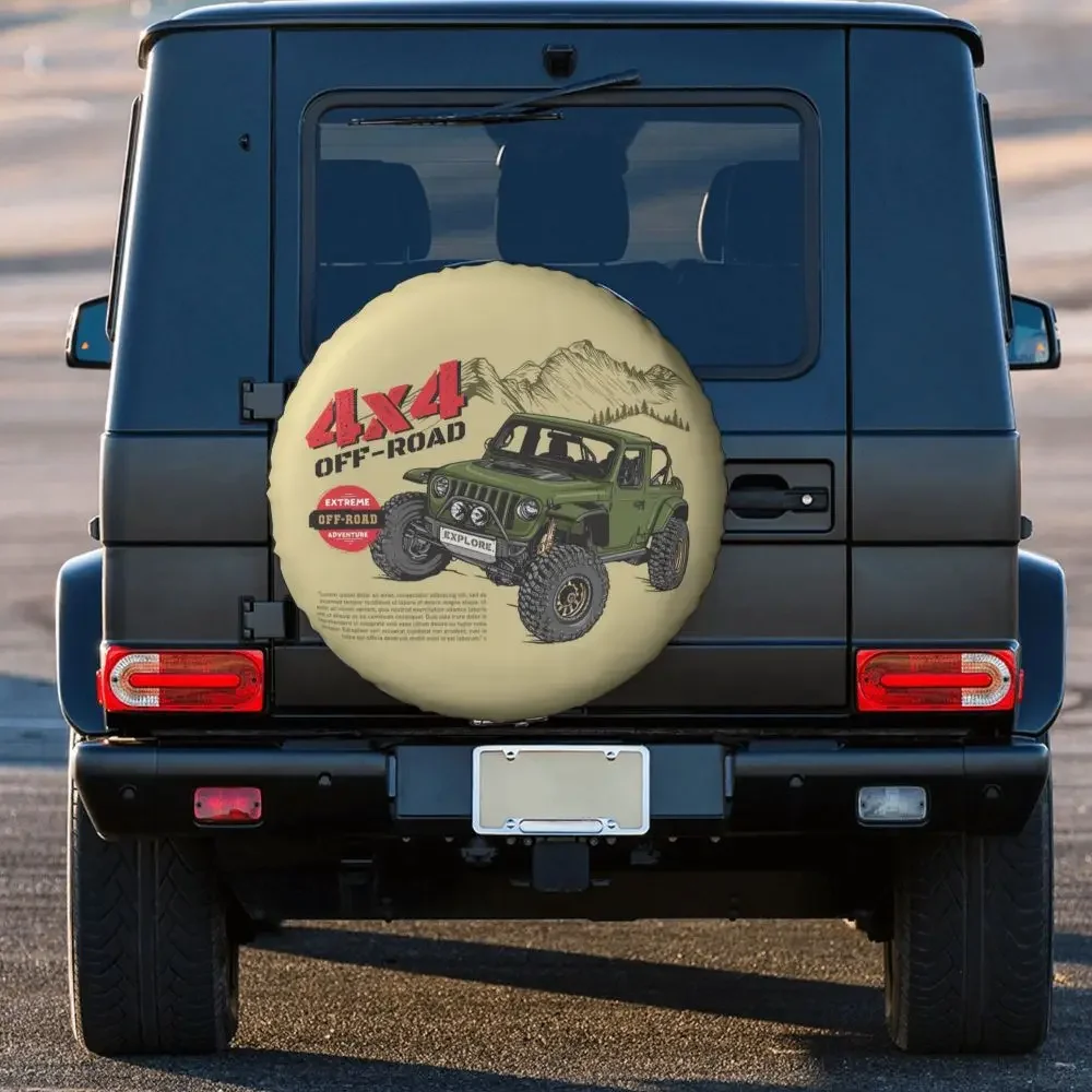 Maßgefertigte Vitara Offroad Ersatzradabdeckung Tasche für Jeep Hummer Auto-Radschutz Zubehör 14" 15" 16" 17" Zoll – Detail 34