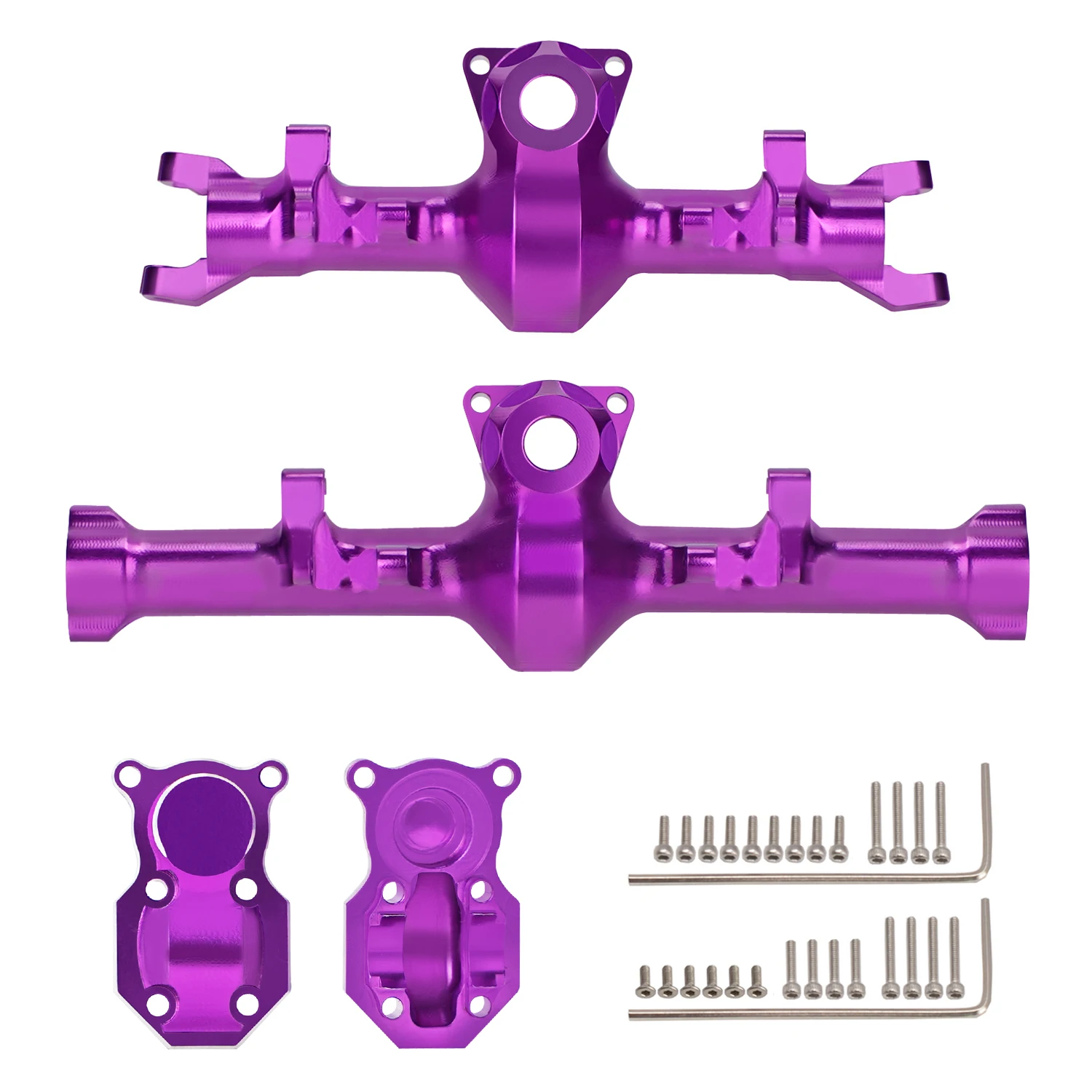

TCRC Aluminum Front Rear Axle Housing with Diff Covers Set for Axial SCX24 Bronco Gladiator Deadbolt C10 1/24 RC Crawler Upgrade