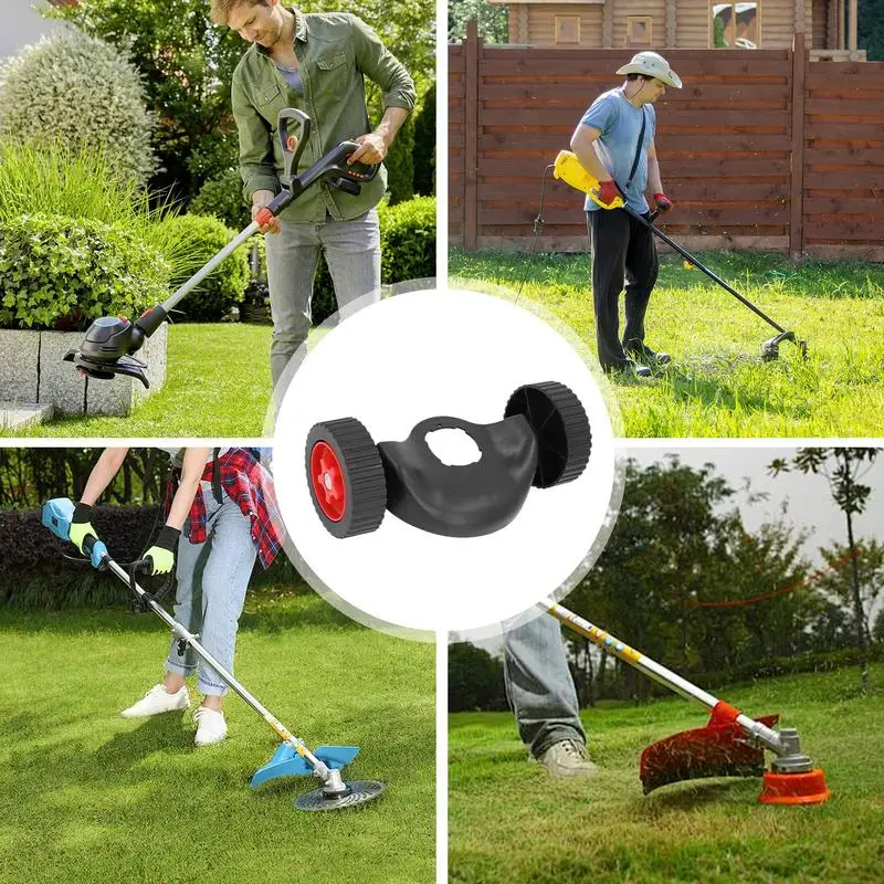 String Trimmer Wheels Attachment Cordless Grass Trimmer Wheel Adjustable Support Wheel For Improving Work Efficiency