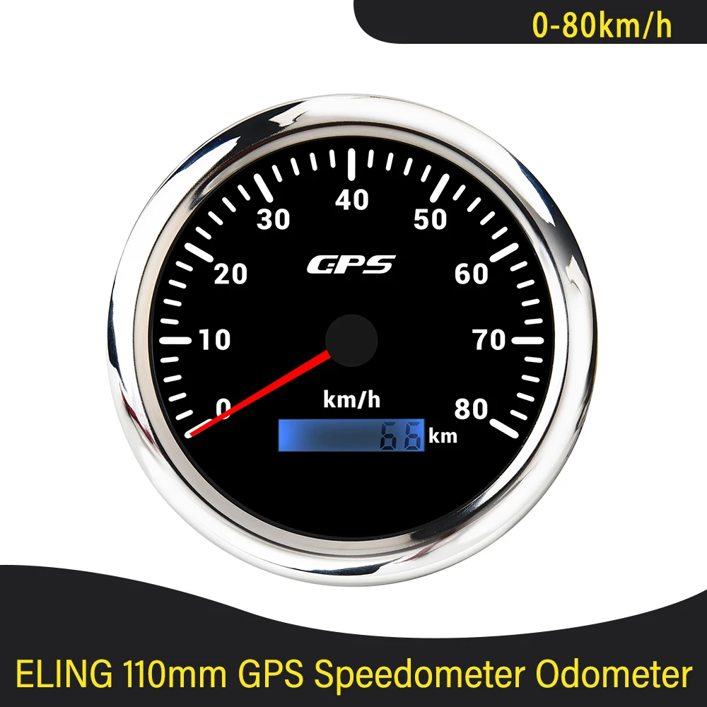 Newest Universal 110mm GPS Speedometer 60K 80K 120K 200K with GPS Antenna and 7 Colors Backlight for Boat Truck Car