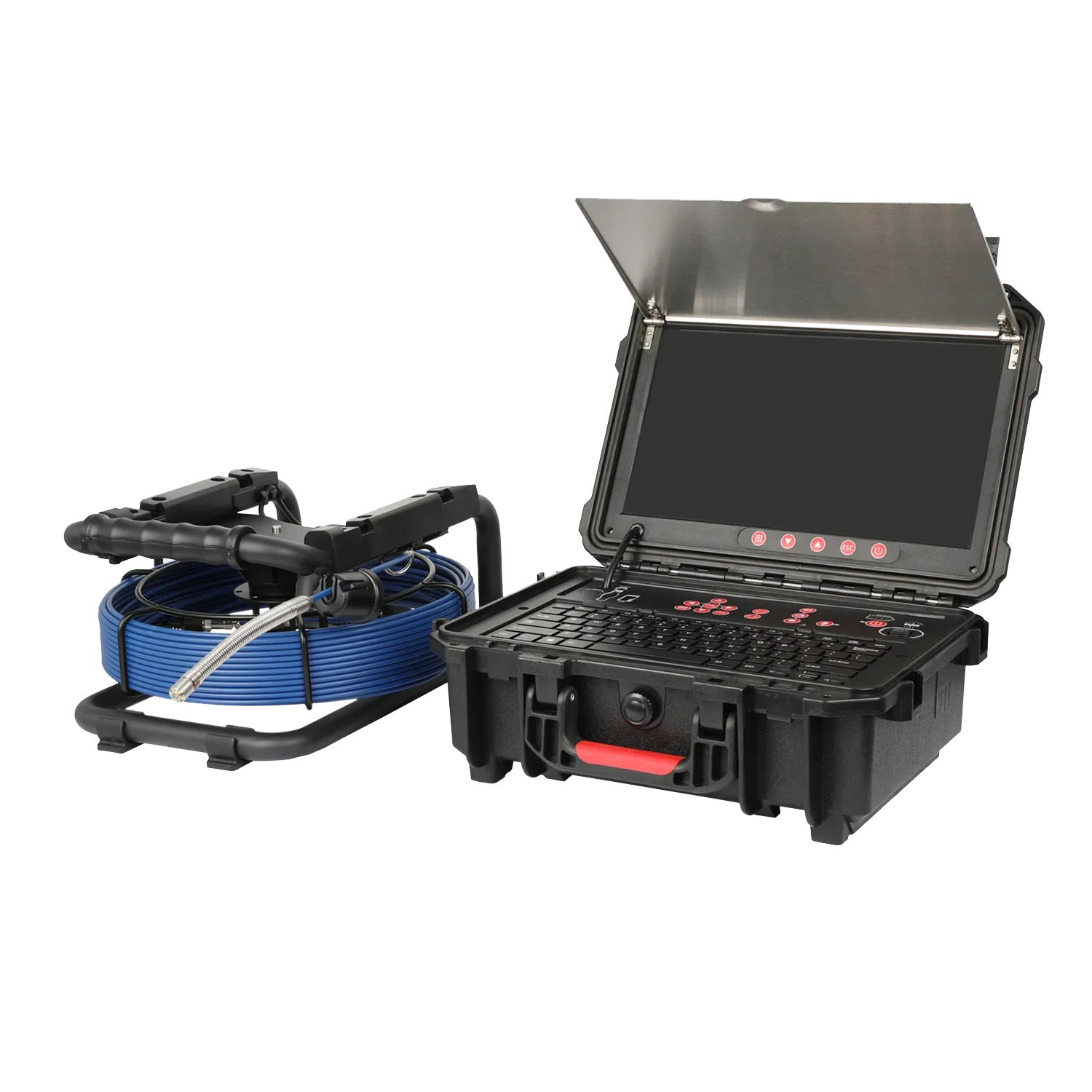 Câmera de inspeção de tubulação de esgoto de drenagem com cabeça de câmera de 12,8 mm opcional sonda de 512 Hz