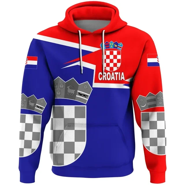 2024 Autumn 3D Printing Latest Croatian Art Unique Men's and Women's Street Wear Casual Hoodies/Zippers/Sweatshirts y2k