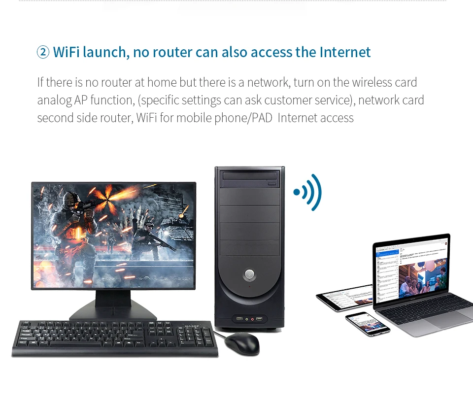 Comfast 300Mbps Adapter PCI-E Express Wireless Adapter RTL8192EE Chip Netzwerk 2*3dBi Antenne PC WiFi Karte für Windows7/8.1/10/11