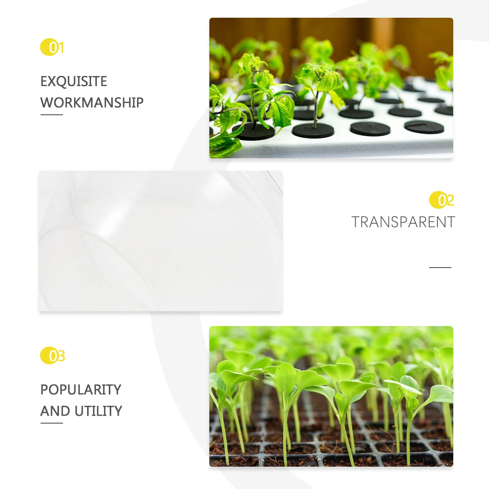 50Pcs High Quality Plastic Hydroponic Plant Covers Transparent Moisture Retaining Frost Resistant Heat Insulating Plant Nursing