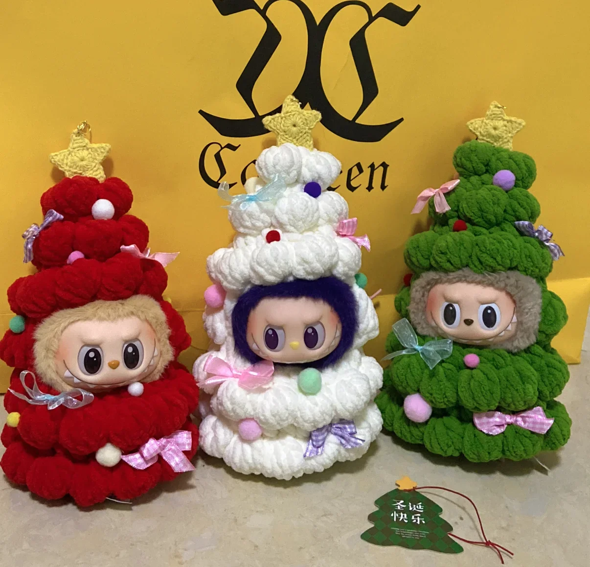 

For Labubu Accessories Mini Doll Clothes Lovely Knitting Crochet Set Christma Tree Fashion Gift Labubu Clothing