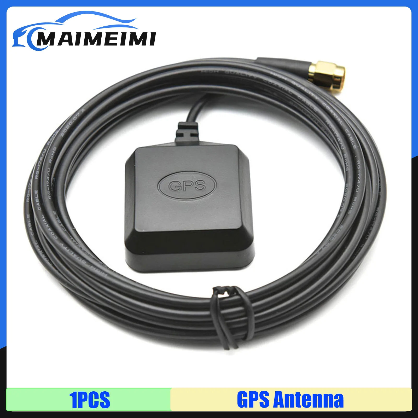 1PCS Car GPS Antenna SMA Connector 2M Cable GPS Receiver Auto Aerial Adapter For Car Navigation Night Vision Camera Player