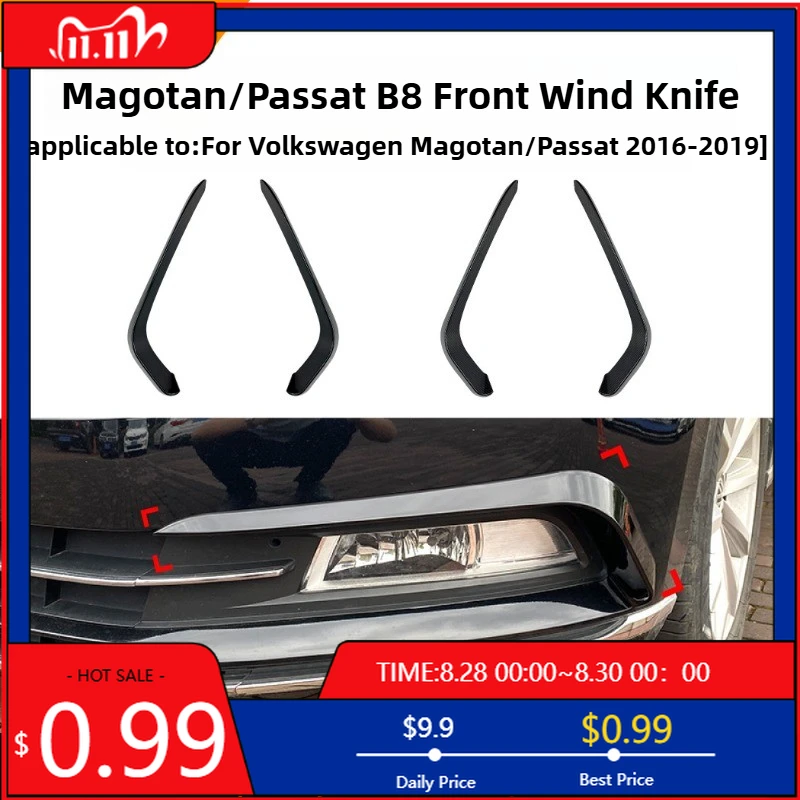 

Hot Ornaments For Volkswagen Passat B8 2016-2019 Front Wind Blade Fog Lamp Car Sticker Decoration Strip Modification Accesso Int