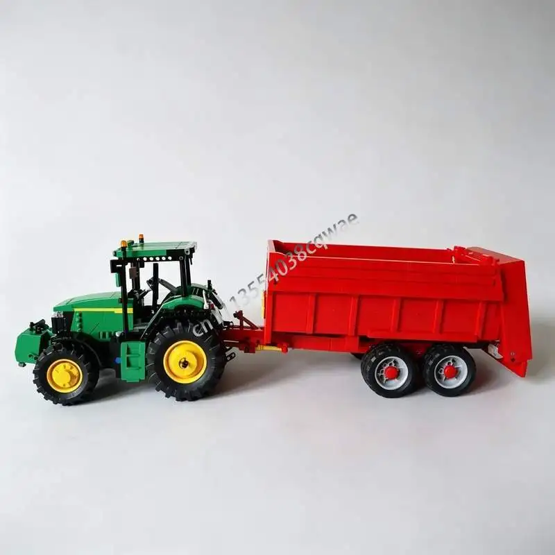 NEW BIZON Manure Spreader Farm Trailer Vehicle Building Blocks Model Custom Puzzle Technical DIY Assemb Toy Collection Xmas Gift
