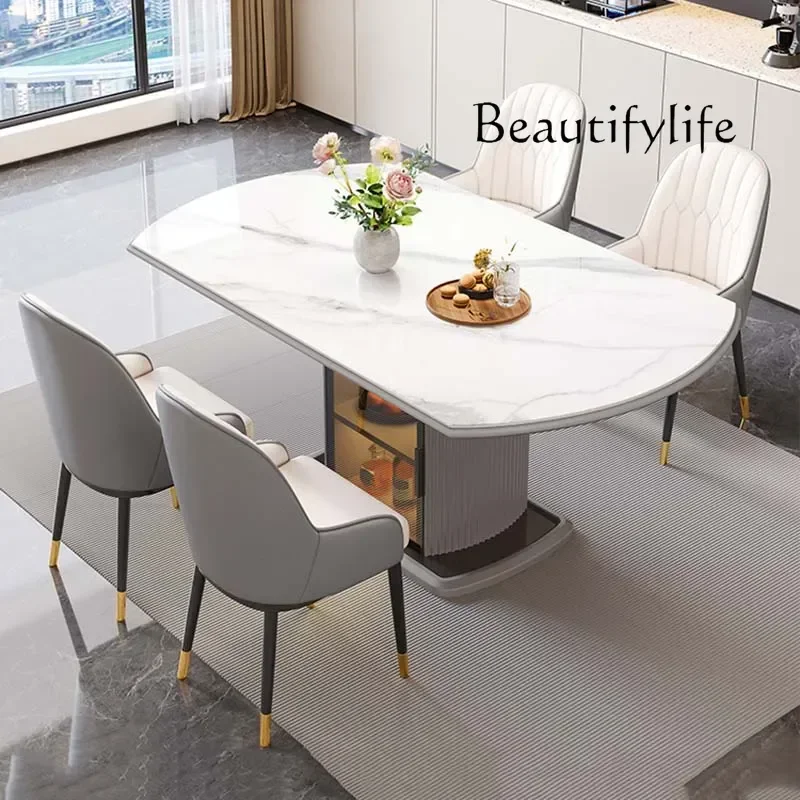 

Extendable Long Round Dining Table Kitchen Unfoldsnle Modern Living Room Table Restaurant Wood Tavolo Pieghevole Home Furniture