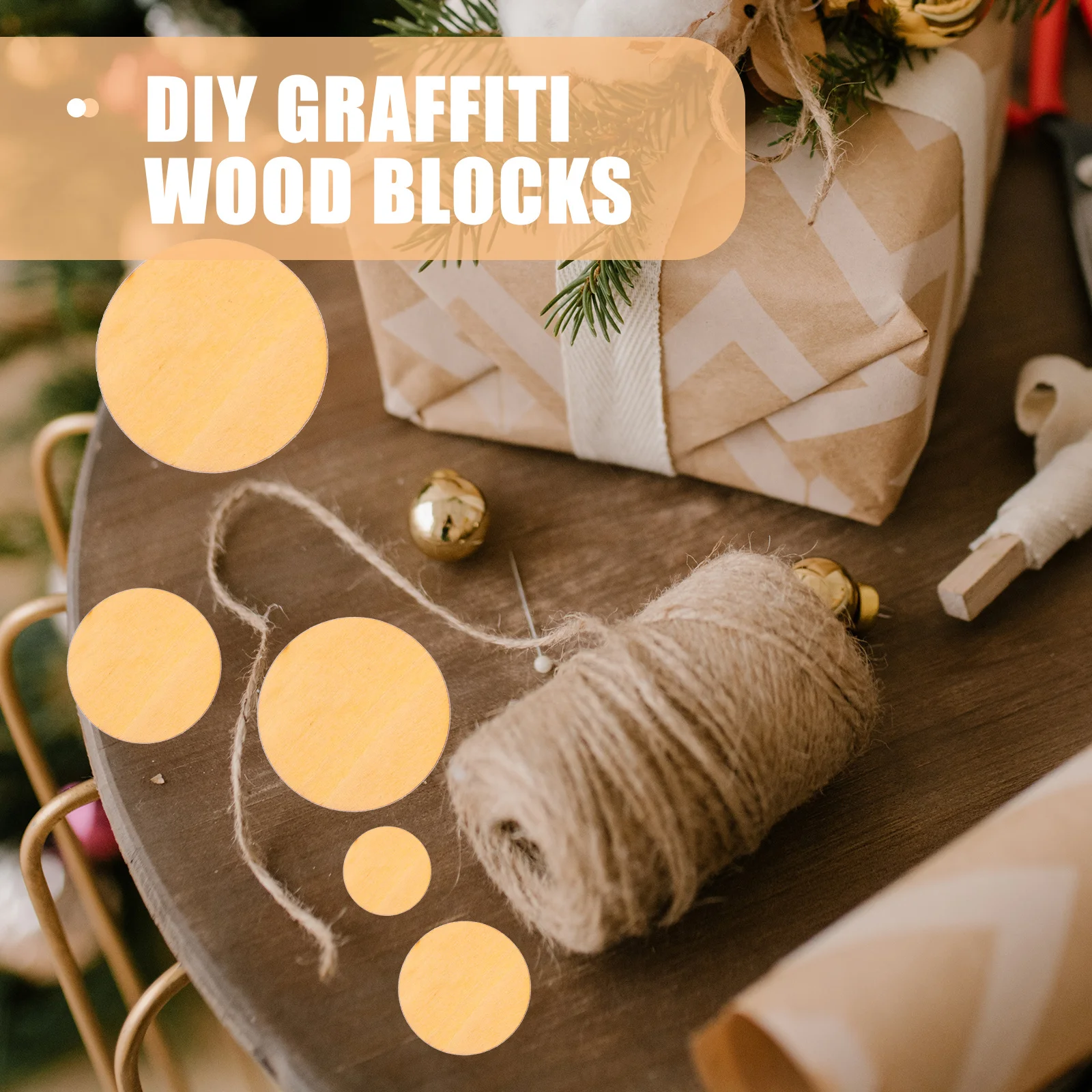 

100Pcs Wooden Round Cutouts Unfinished Wood Slices DIY Craft Blanks for Painting Decorating Home Party Wood Circles for Crafts