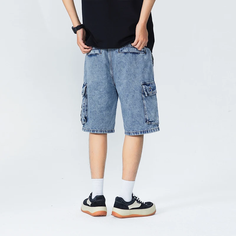 

XY993new trend of casual washed American retro denim shorts men's summer thin section personality multi-pocket five-minute pants