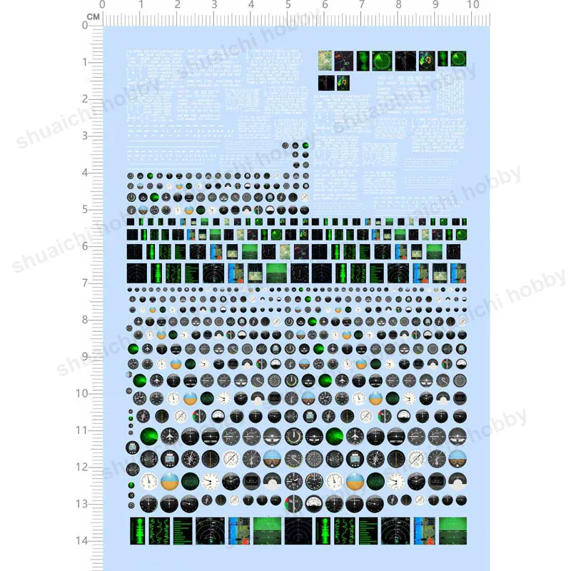 1PCS Ship Model Instrument Panel Water Decal/Transfer Sticker Display Screen Markings for Miniature Warship Boat DIY Detailing