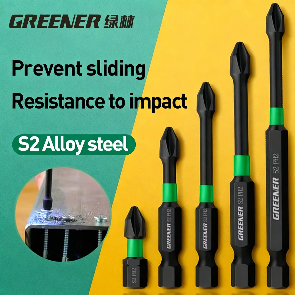 GREENER Strong Magnetic Cross Hand Drill Bit Screwdriver Set Impact
