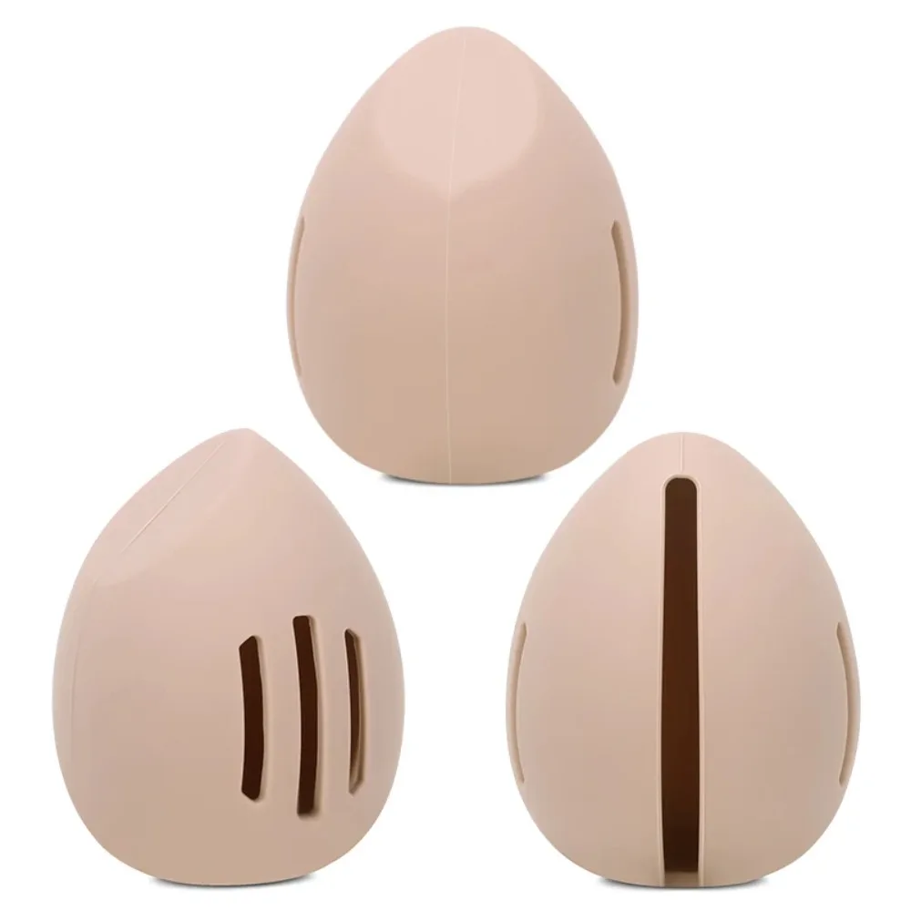 

New Silicone Makeup Sponge Holder Multi-Hole Eco-Friendly Beauty Eggs Storage Case Khaki Pink White Makeup Sponge Case Travel