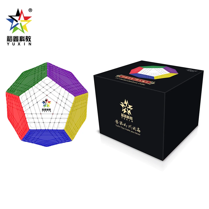 YuXin Huanglong 7x7 Megaminx Cubo de velocidad 7 capas Cubo magnético sin pegatinas rompecabezas juguetes niños regalo Cubo mágico