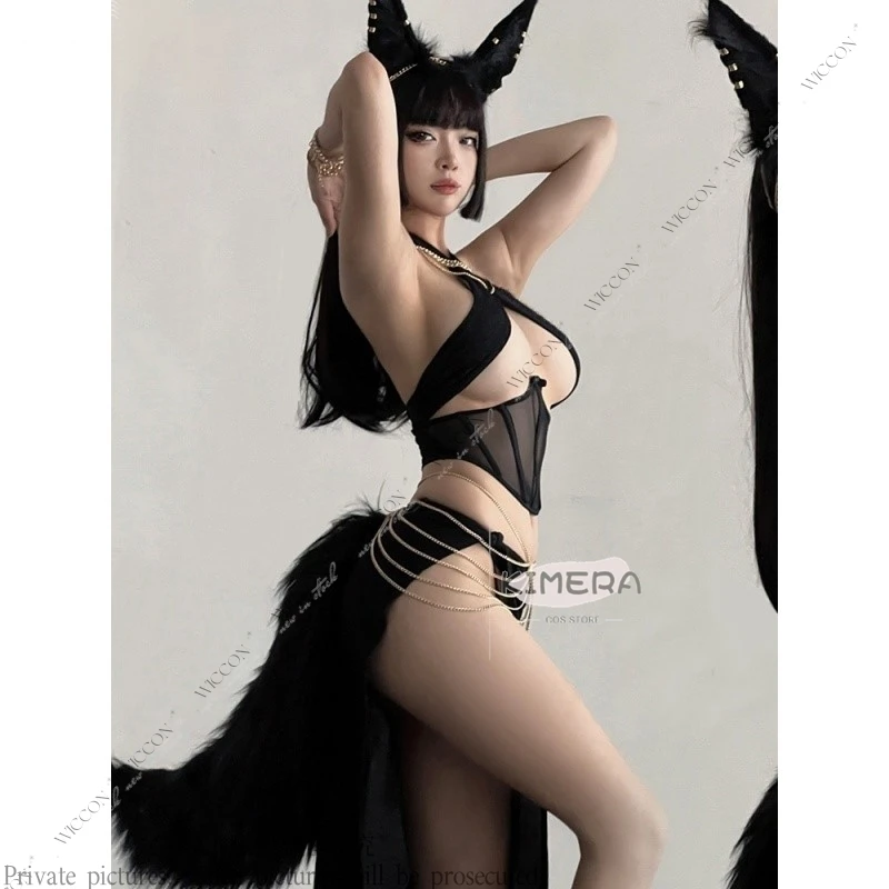 Anubis x Sirius Jackal Exotic Egyptian-style Sexy Suit Original Design Cosplay Costume Headwear Sexy Woman Adult Halloween