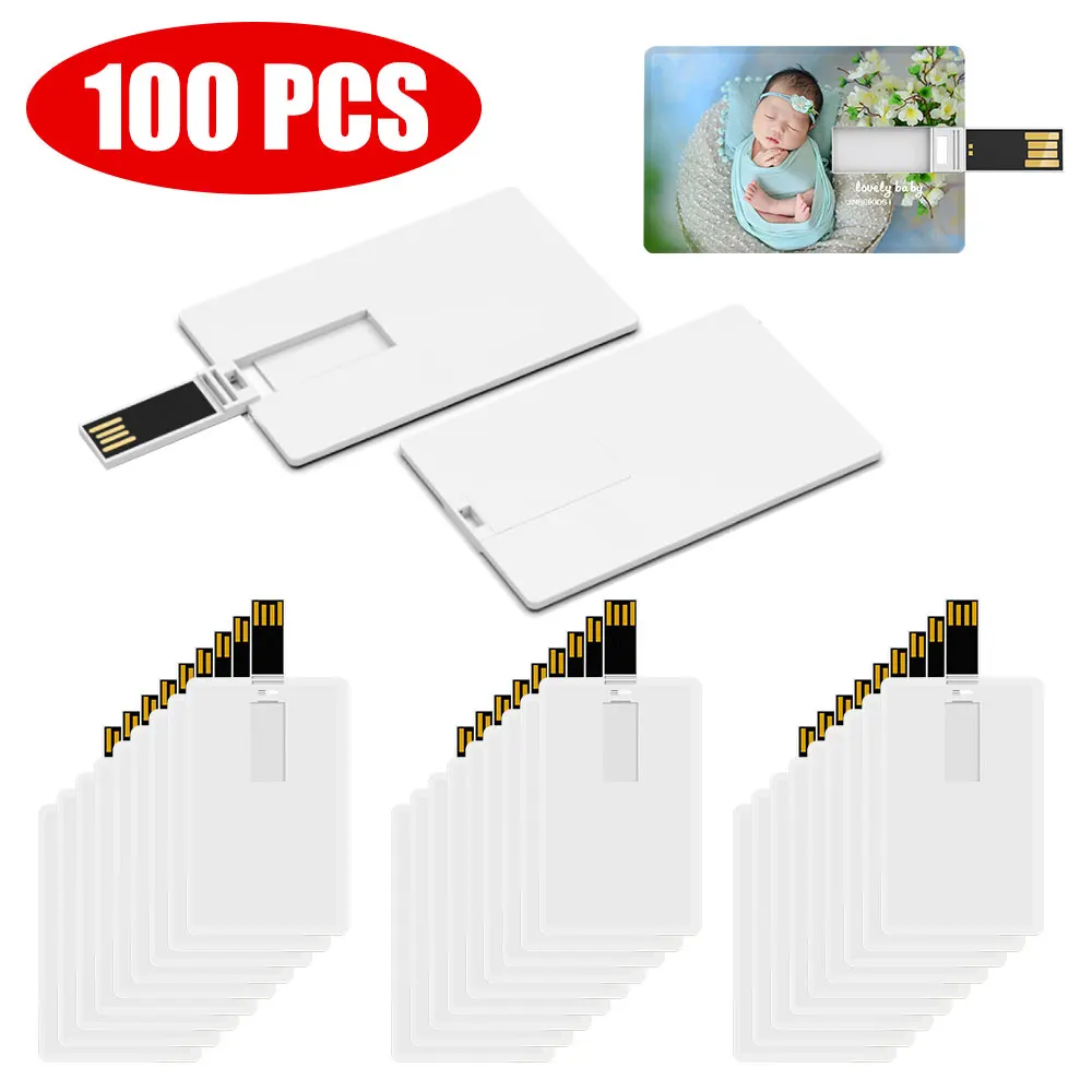 100PCS LOT USB Flash Drive 128GB 64GB Free Custom Logo Memory Card 32GB 16G Credit Card Model Pendrive USB Stick Pen Drive 8G 4G