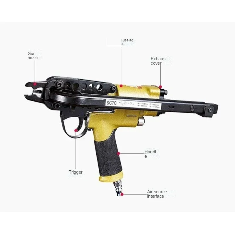 Top Quality Tyre SC7E/760C C Ring Pliers Tool Air C-type machine Nailer pneumatic nail gun