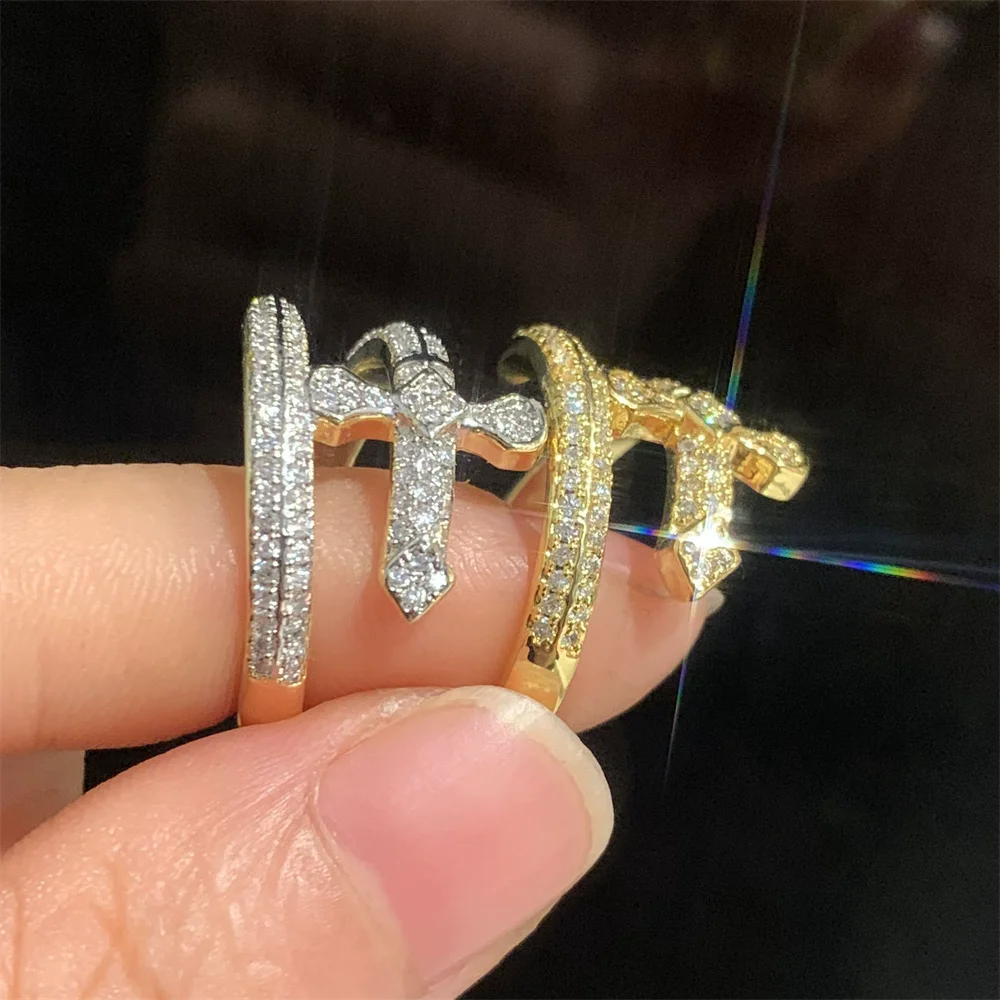 جديد وصول الزركون مطعمة سيف العدالة النحاس الدائري العصرية تنوعا الرجال المجوهرات