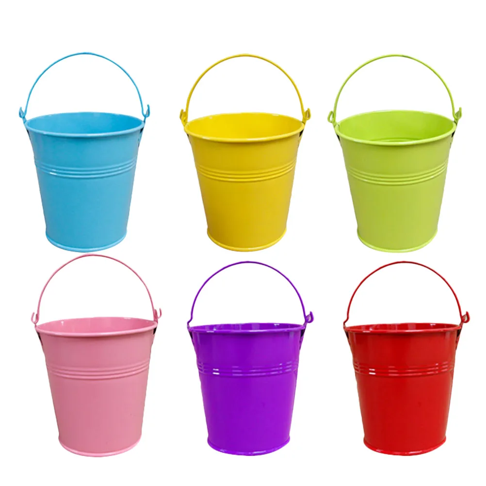 

20pcs Small Iron Buckets Durable Candy Handles Wall Hanging Flower Pots Metal Tin Planters Baskets Gardening Party Supplies