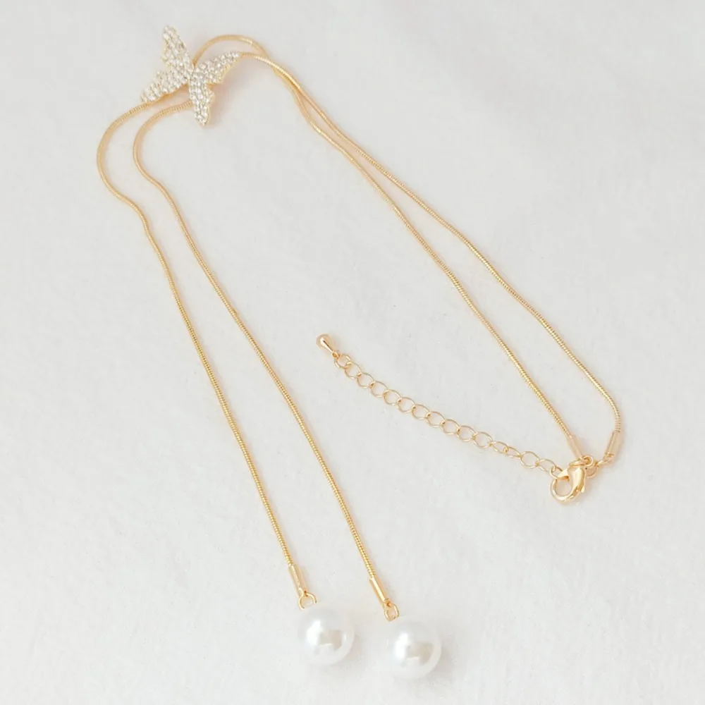 

14K Gold-plated Snake Bone Chain, Butterfly Adjustable Empty Support, Extension Necklace, DIY, Sticky Pearl Chain
