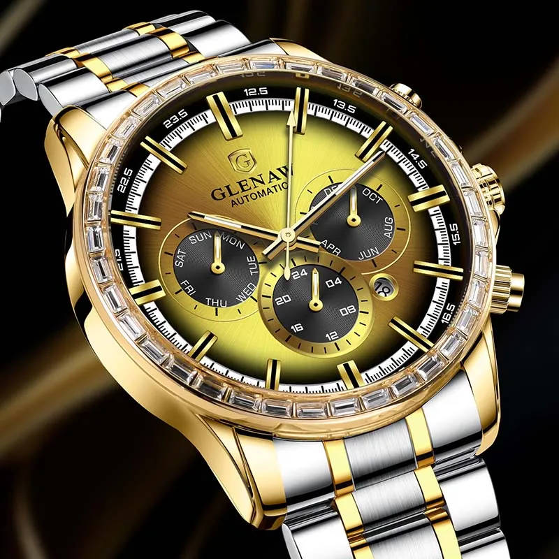 

GLENAW high-end luxury brand men's watch fully automatic movement mechanical watch waterproof luminous multi-function watch