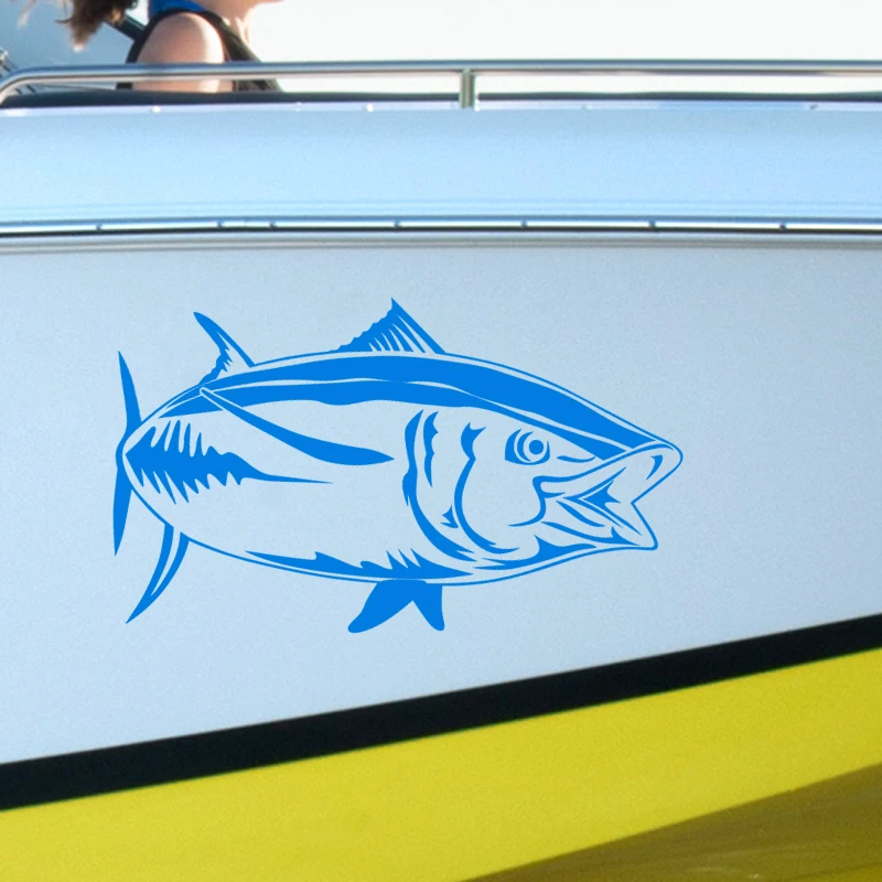 Tuna Hunter Decal Go Fishing Sticker Bucket Tackle Shop Fishhook Fish Tank Boat Box Car Vinyl Fishing1004