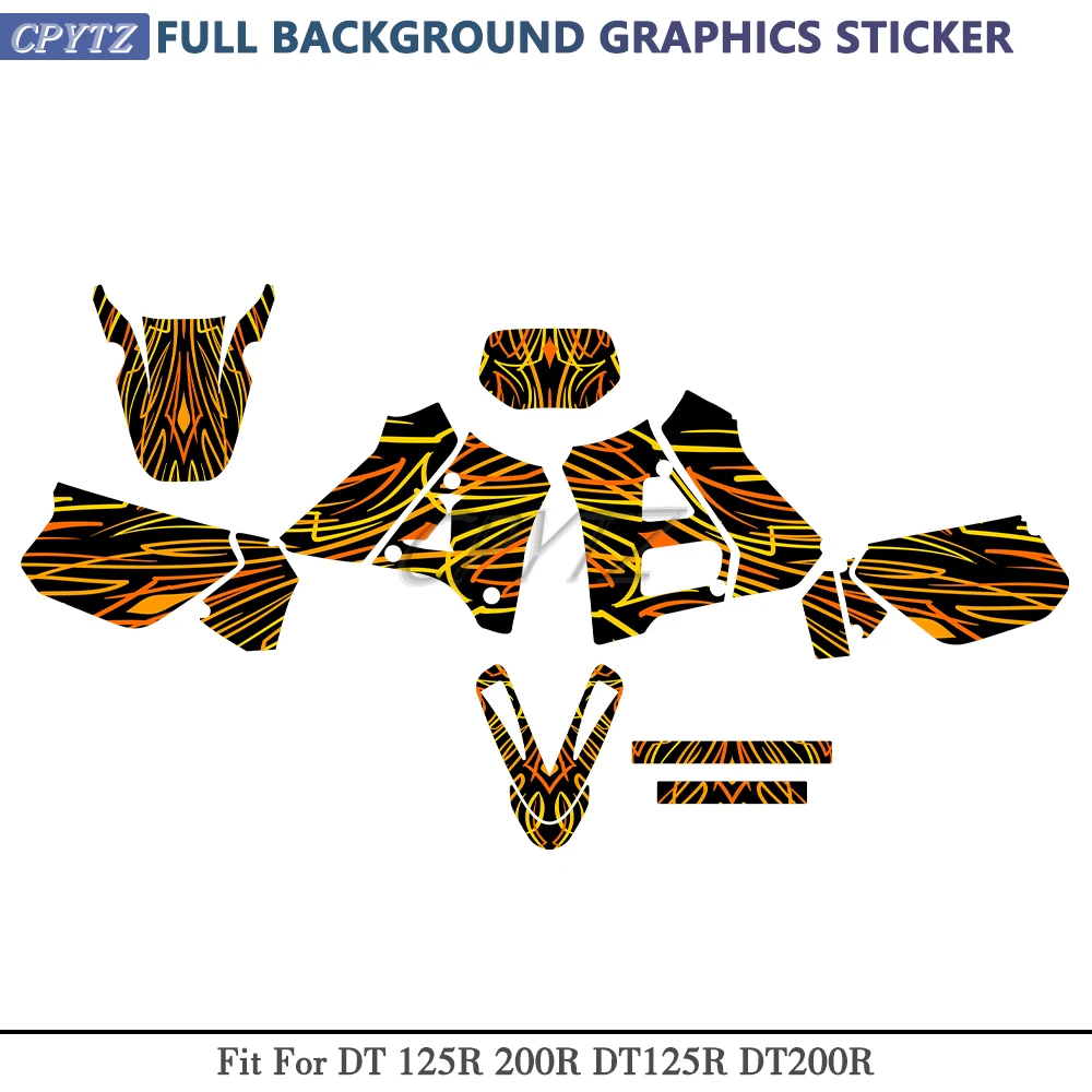 Adesivo gráfico completo para decoração personalizada, adequado para DT125R DT200R DT 125R 200R