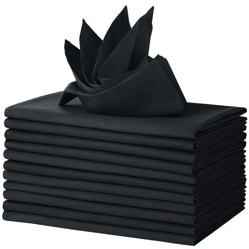 Set Of 6/12/24 40x40cm Table Cloth Napkins Durable Polyester Thicken Placemat Reusable for Kitchen Dining Wedding Decoration
