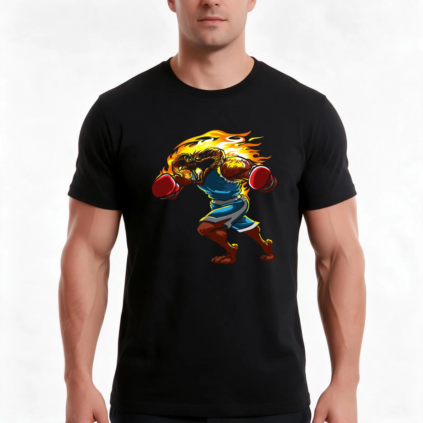 A Balrog cosplays as Balrog T-Shirt, Summer Casual Cotton Tee, Oversized Streetwear Tops, Vintage Graphic Print, 100% Cotton