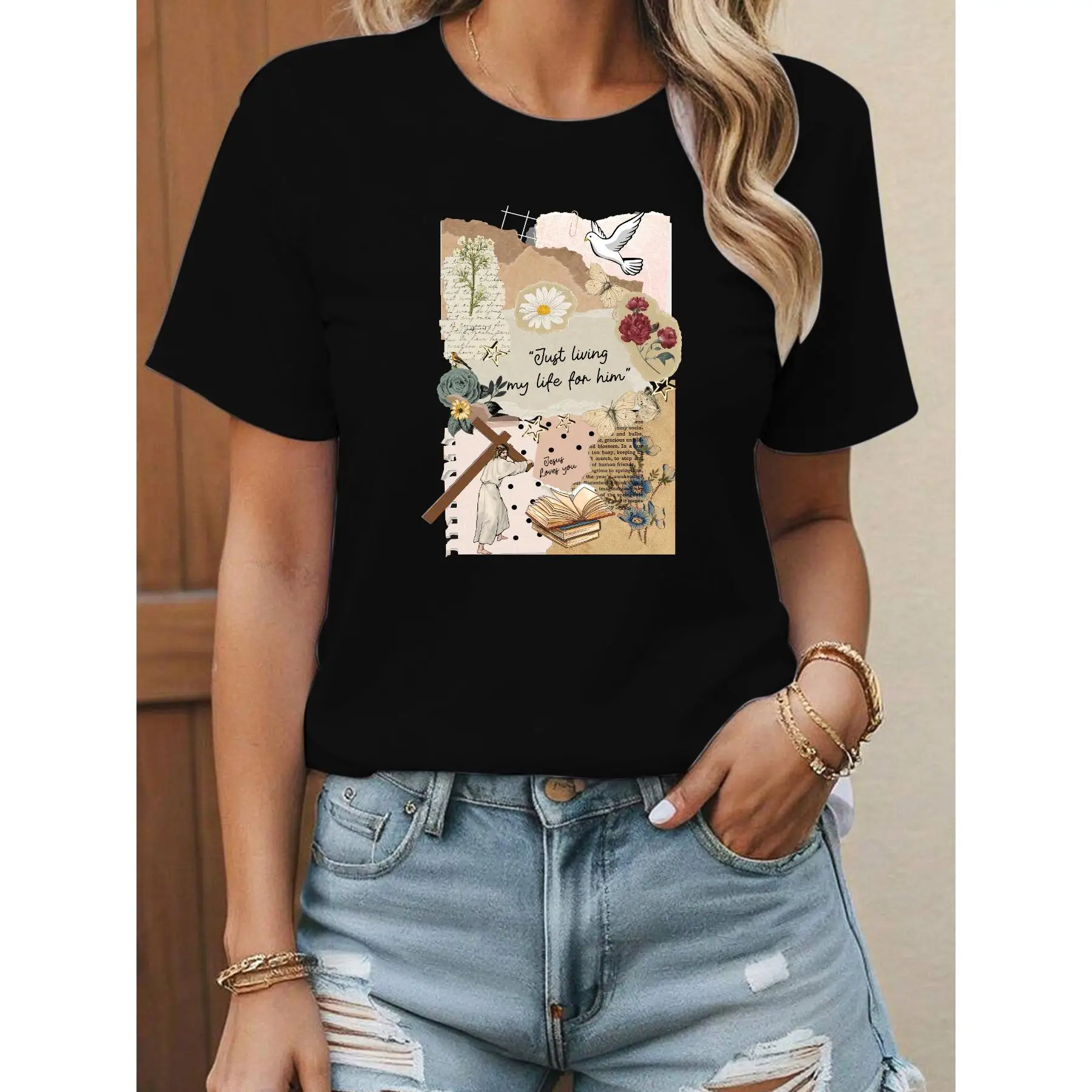 

Trendy Faith - driven Fashion Tee: Make a Style Statement with a Religious - themed and Aesthetically - pleasing Design