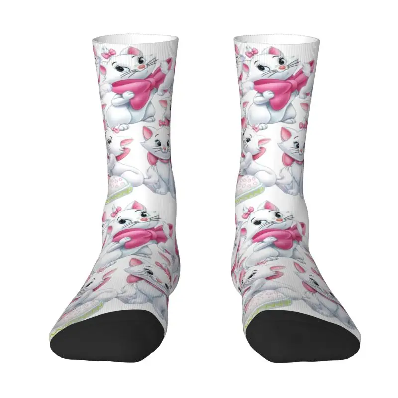 

Marie Cat With Her Pink Bow Aristocats Inspired Dress Socks Mens Womens Warm Fashion Novelty Crew Socks