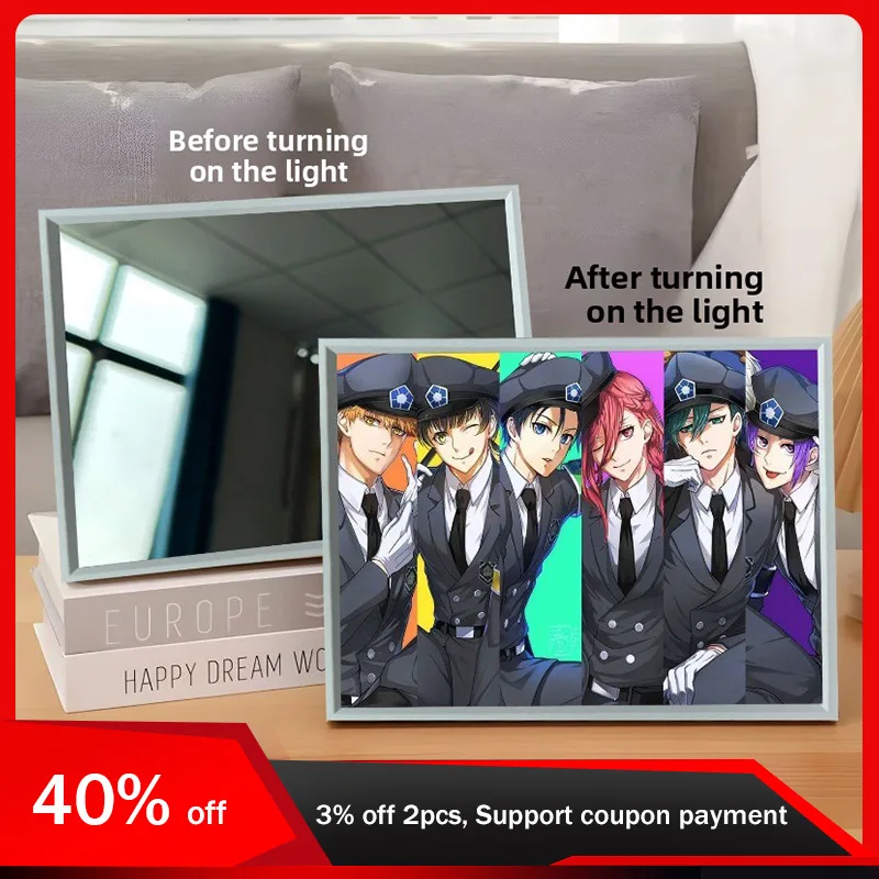 

21cm/8.27in BlueLock Mirror Light Painting 3D Anime LED Anime Peripherals Table Lamp Display Funny Gifts Toys Bedroom Decorative