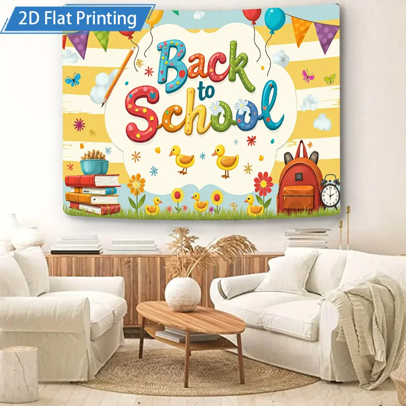 [2D FLAT] 1 قطعة 4x16 بوصة علامة معدنية العودة إلى المدرسة جدار الفن 2D الطباعة المسطحة علامة معدنية الزخرفية لغرفة الأطفال والفصول الدراسية