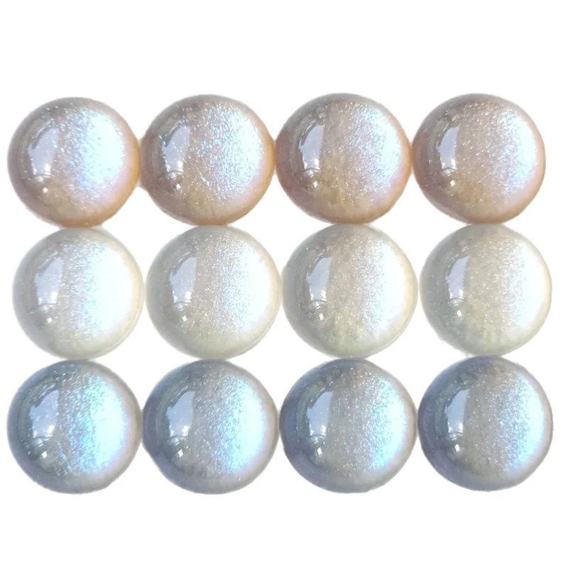 Summer style 100pcs/lot 16mm glitter effect geometry rounds shape resin cabochon beads diy jewelry garment hair accessory